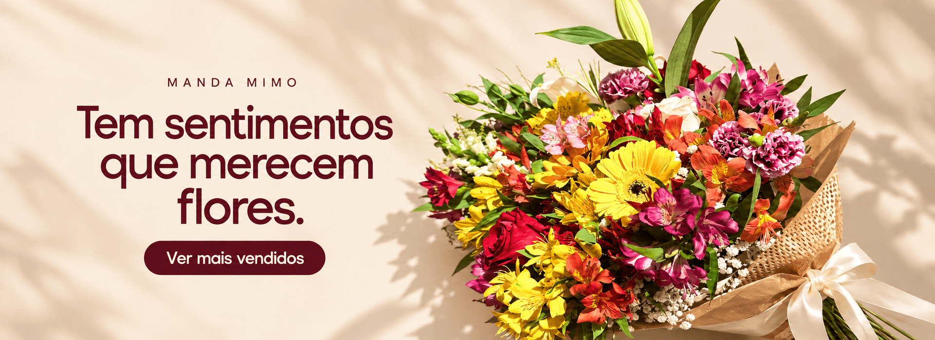 Banner floral com tipografia moderna